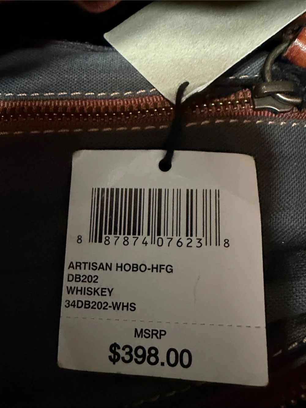 Frye Artesian Hobo Bag in Whiskey Genuine Leather NWT